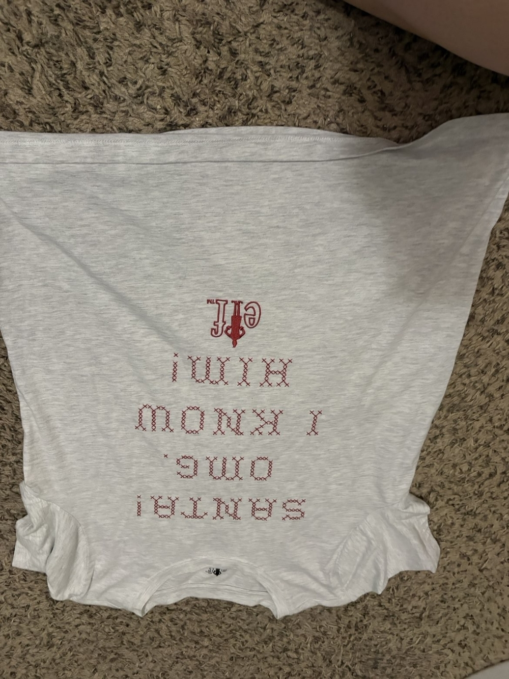 Light Gray Graphic Tee - Santa I Know Him